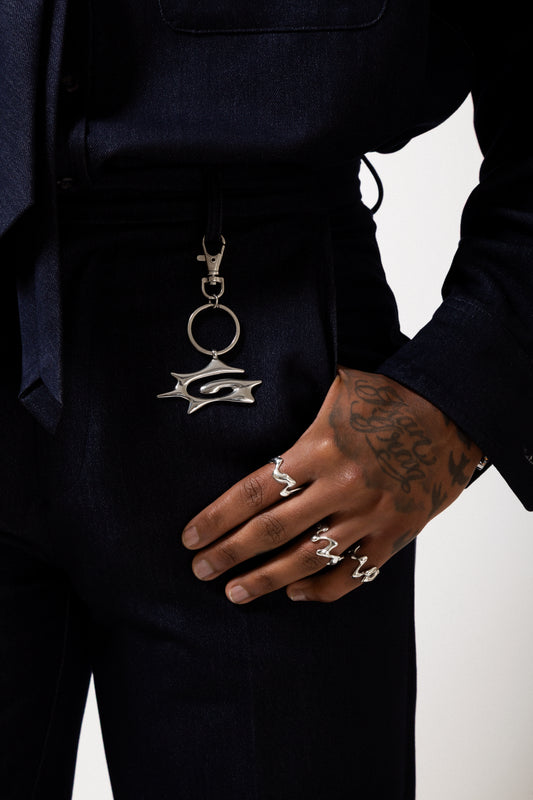 00 SPIKY SPIRAL Keychain/ dog tag