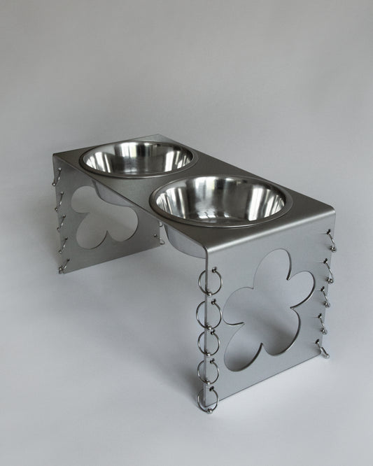 PIERCED COSMIC FLOWER Dog Bowl Stand