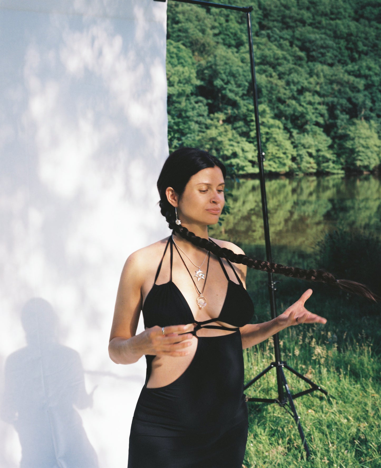 Marie wears the LARGE Spiky Spiral in Silver