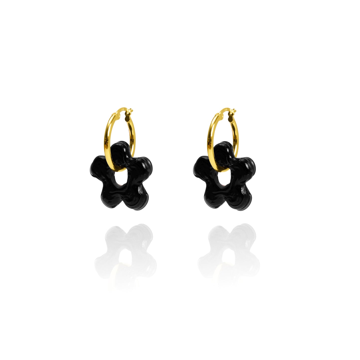 COSMIC Glass FLOWER ⌀20 Hoop Earrings