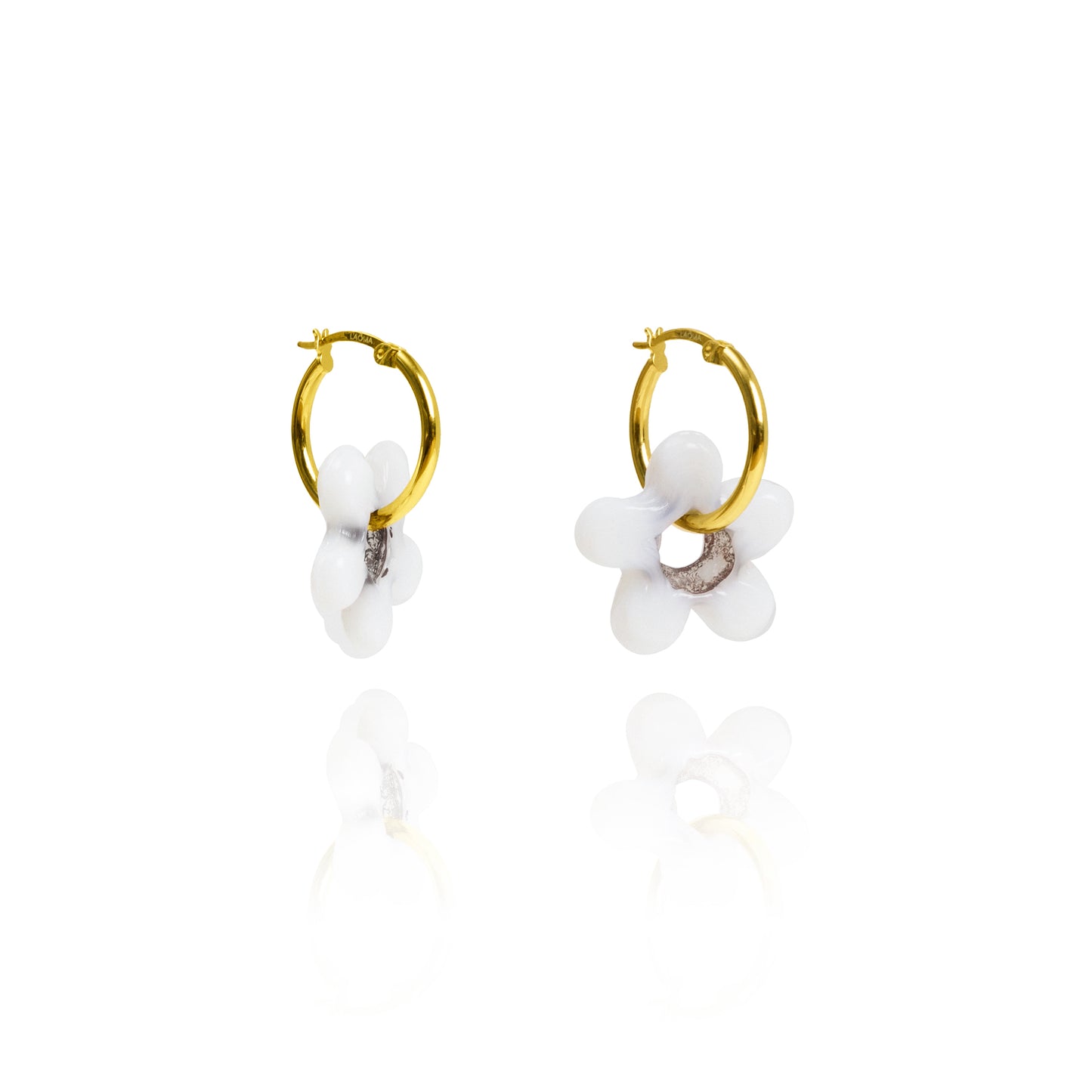 COSMIC Glass FLOWER ⌀20 Hoop Earrings