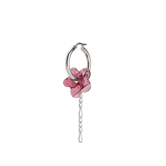 PINK FLOWER Hoop Earrings