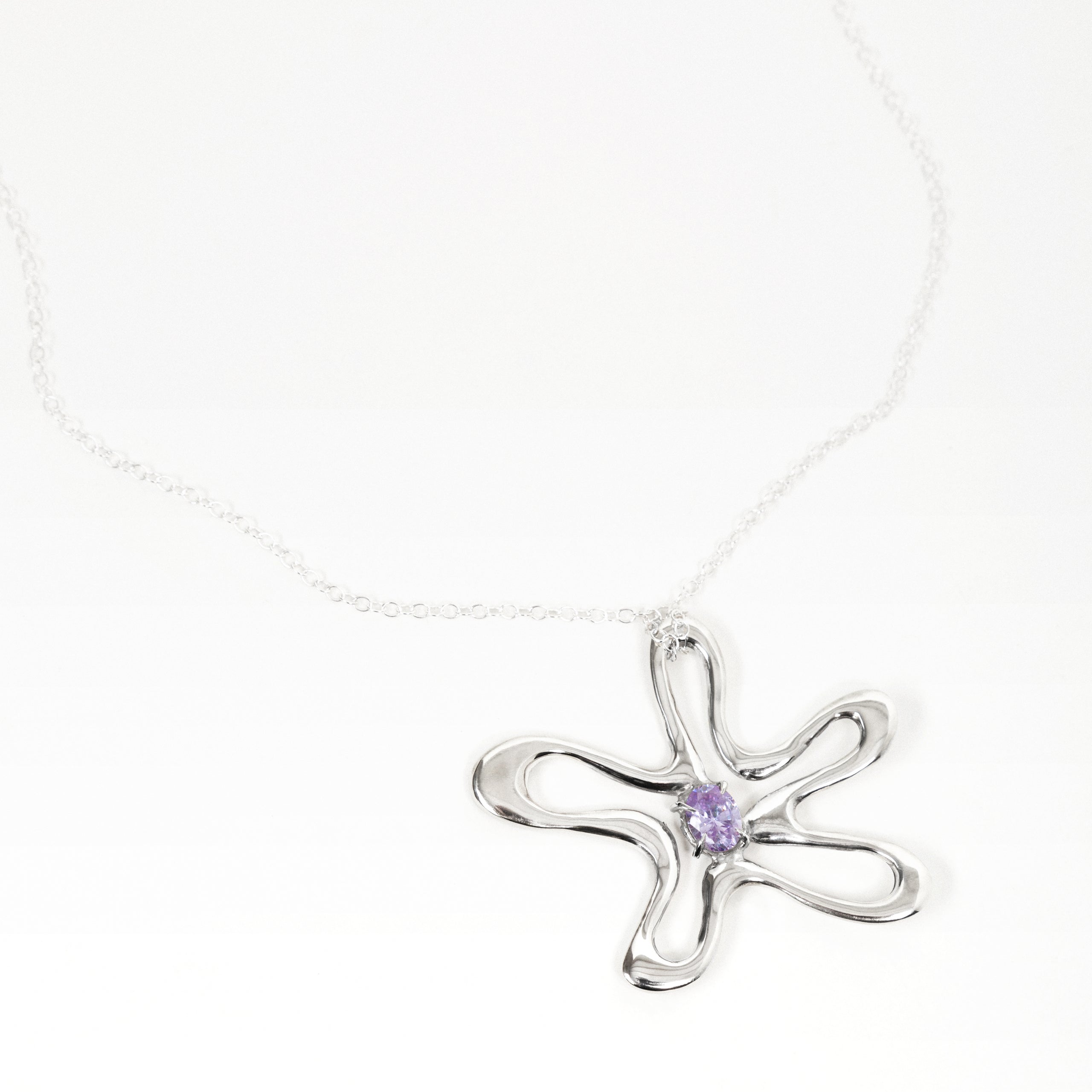 COSMIC FLOWER N°3 Necklace with gemstone