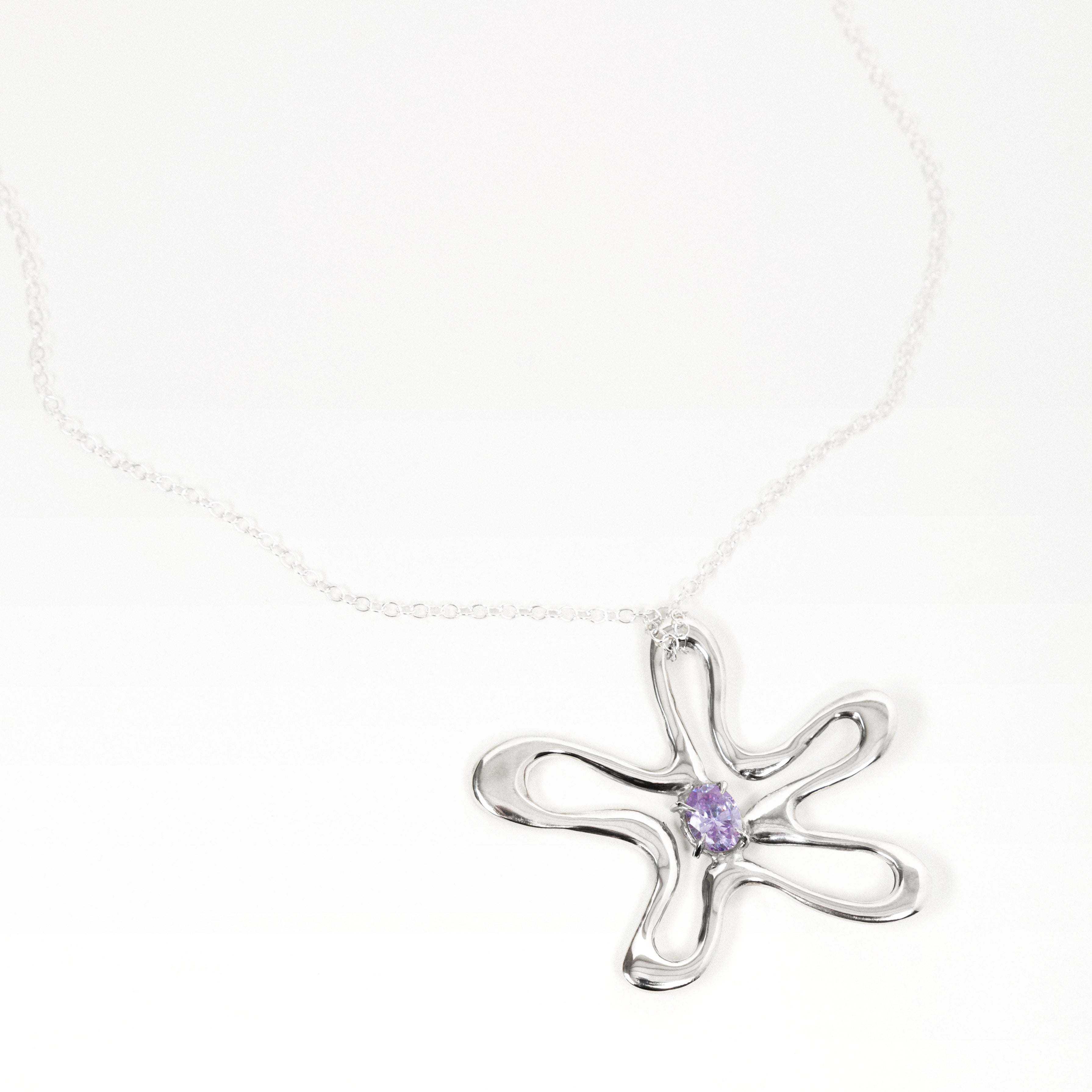 COSMIC FLOWER N°3 Necklace with gemstone