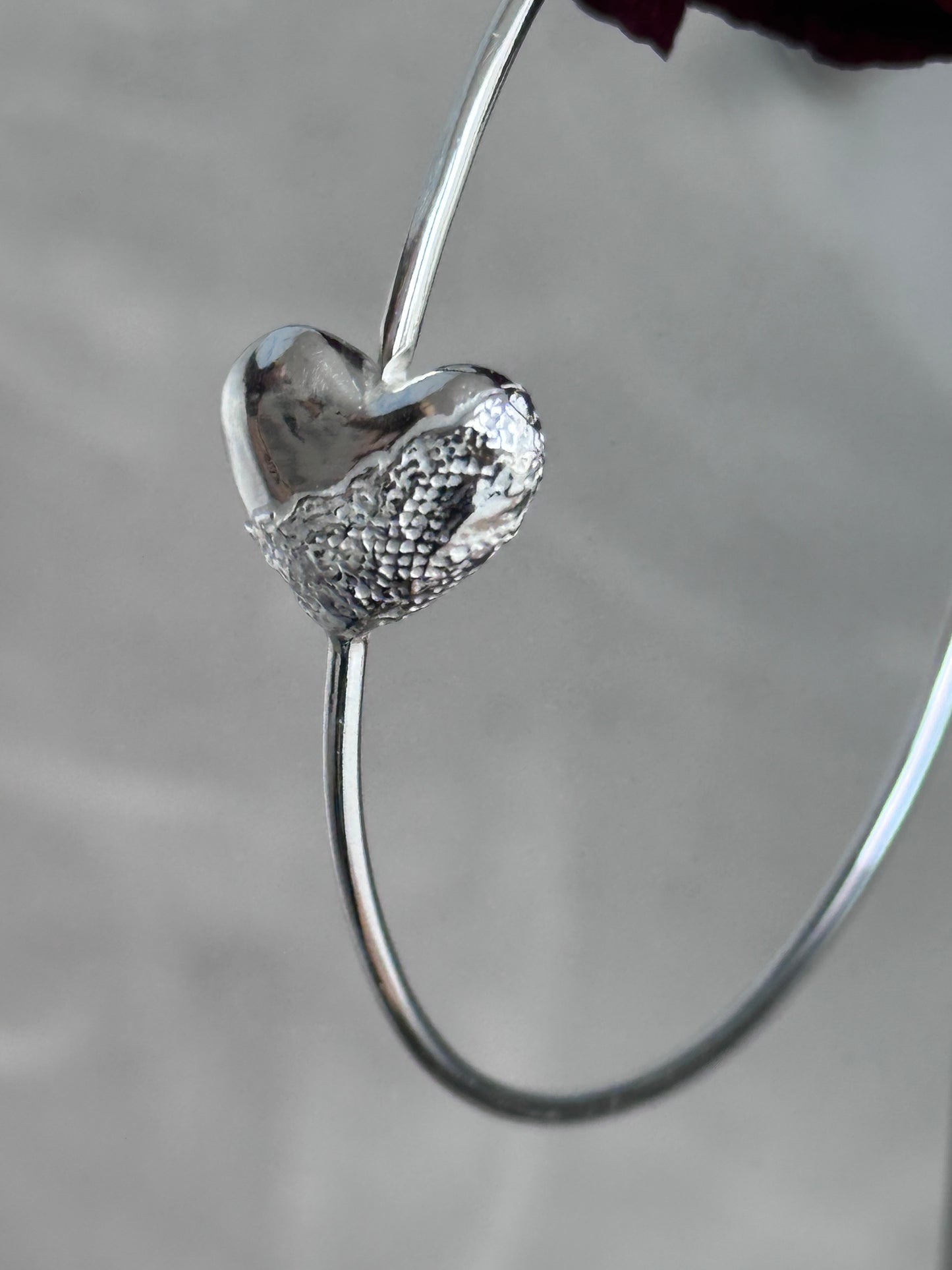 PUFFY LACE HEART Hoops