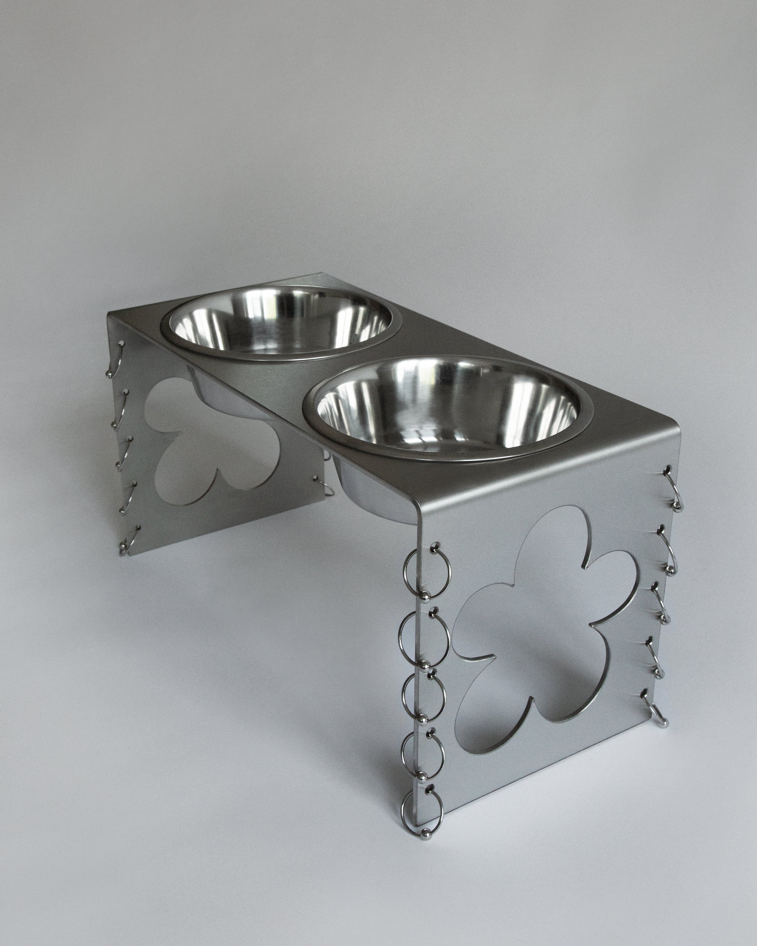 PIERCED COSMIC FLOWER Dog Bowl Stand