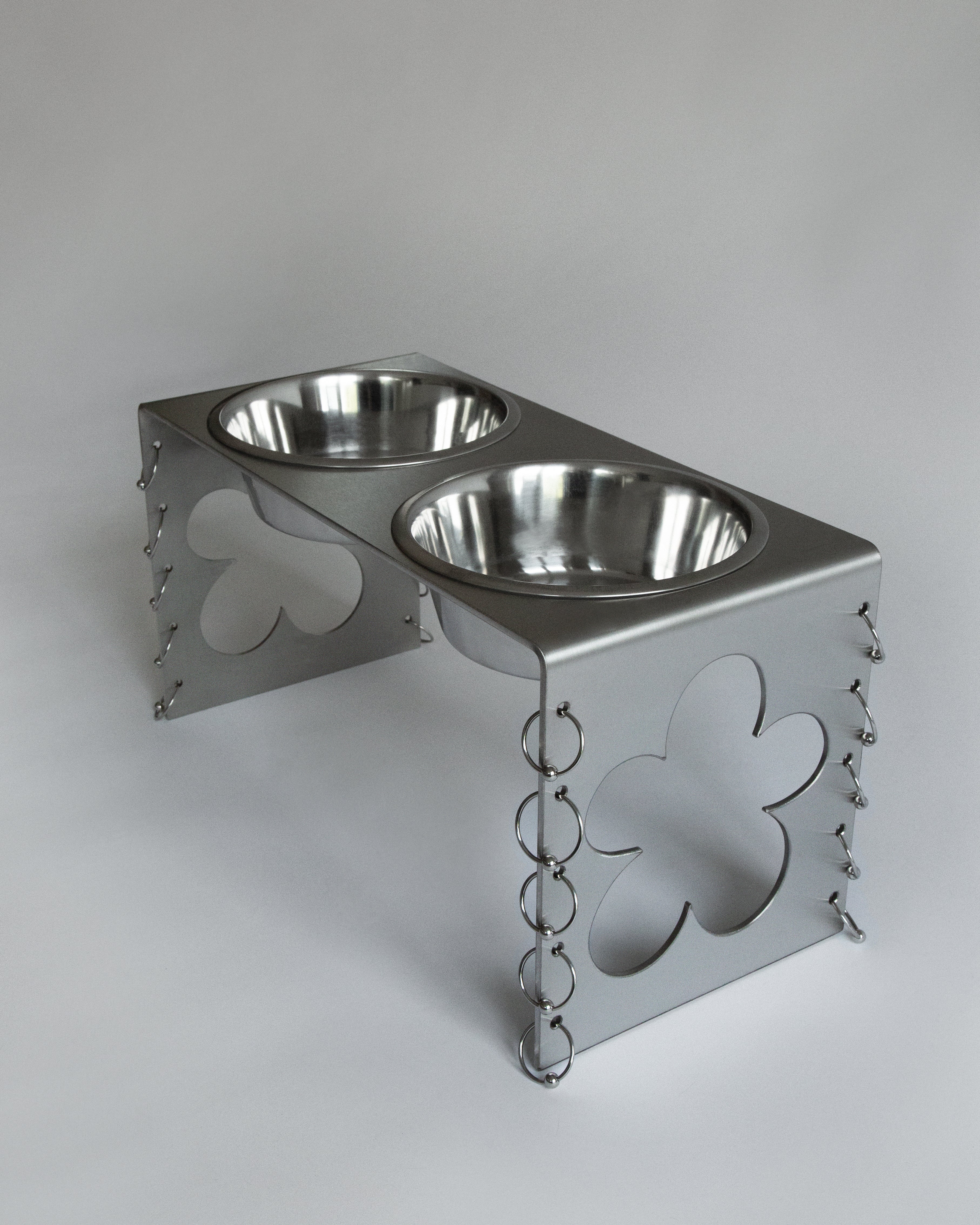 PIERCED COSMIC FLOWER Dog Bowl Stand