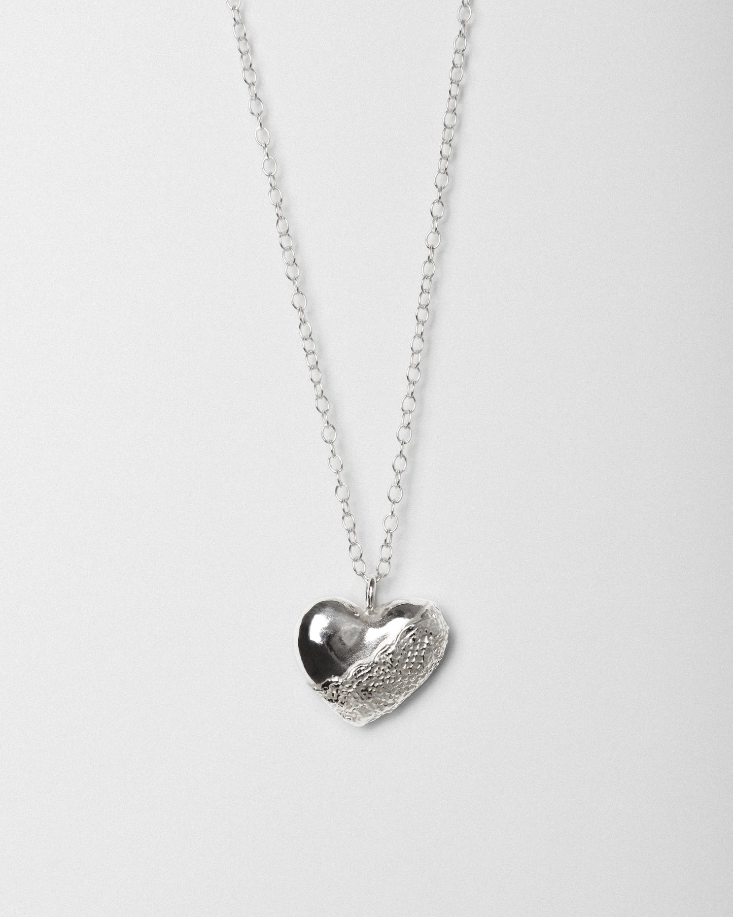 Puffy Lace Heart Necklace