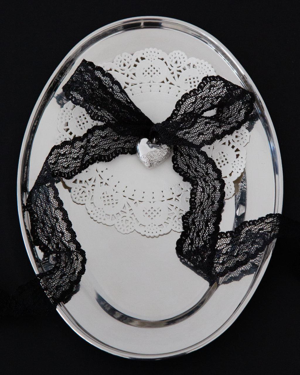 Puffy Lace Heart Necklace
