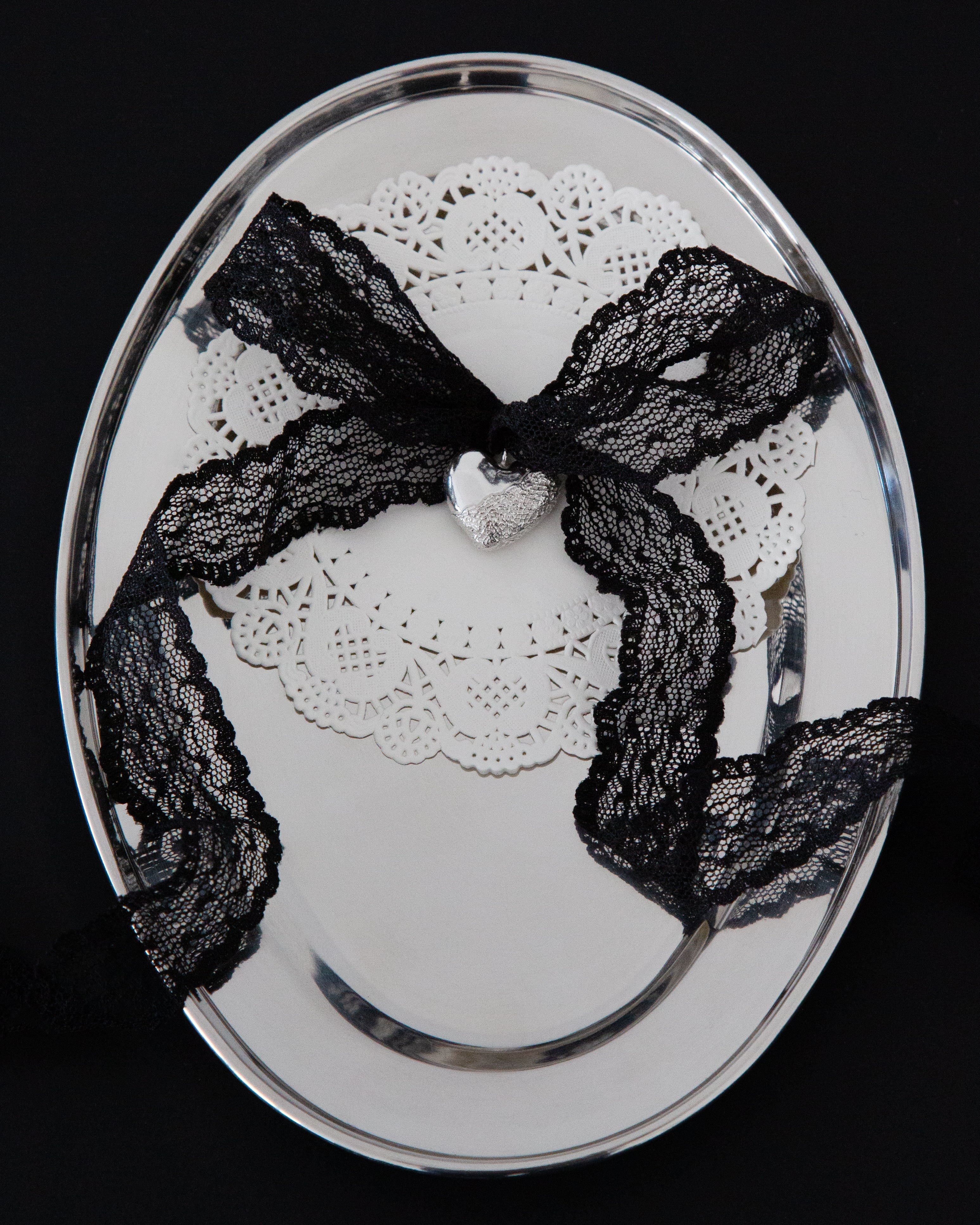 Puffy Lace Heart Necklace