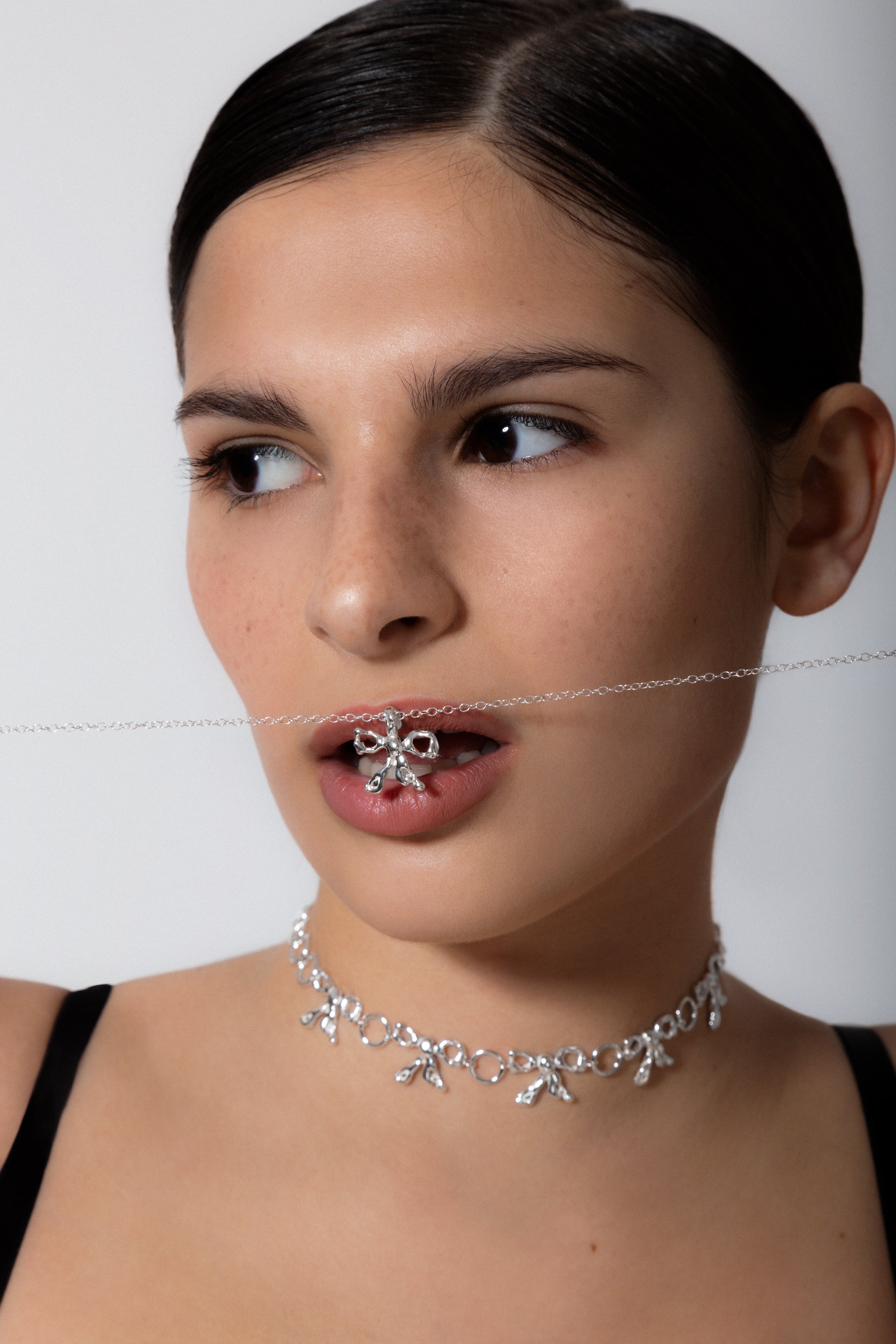 LIQUIFIED BOW Lace Necklace