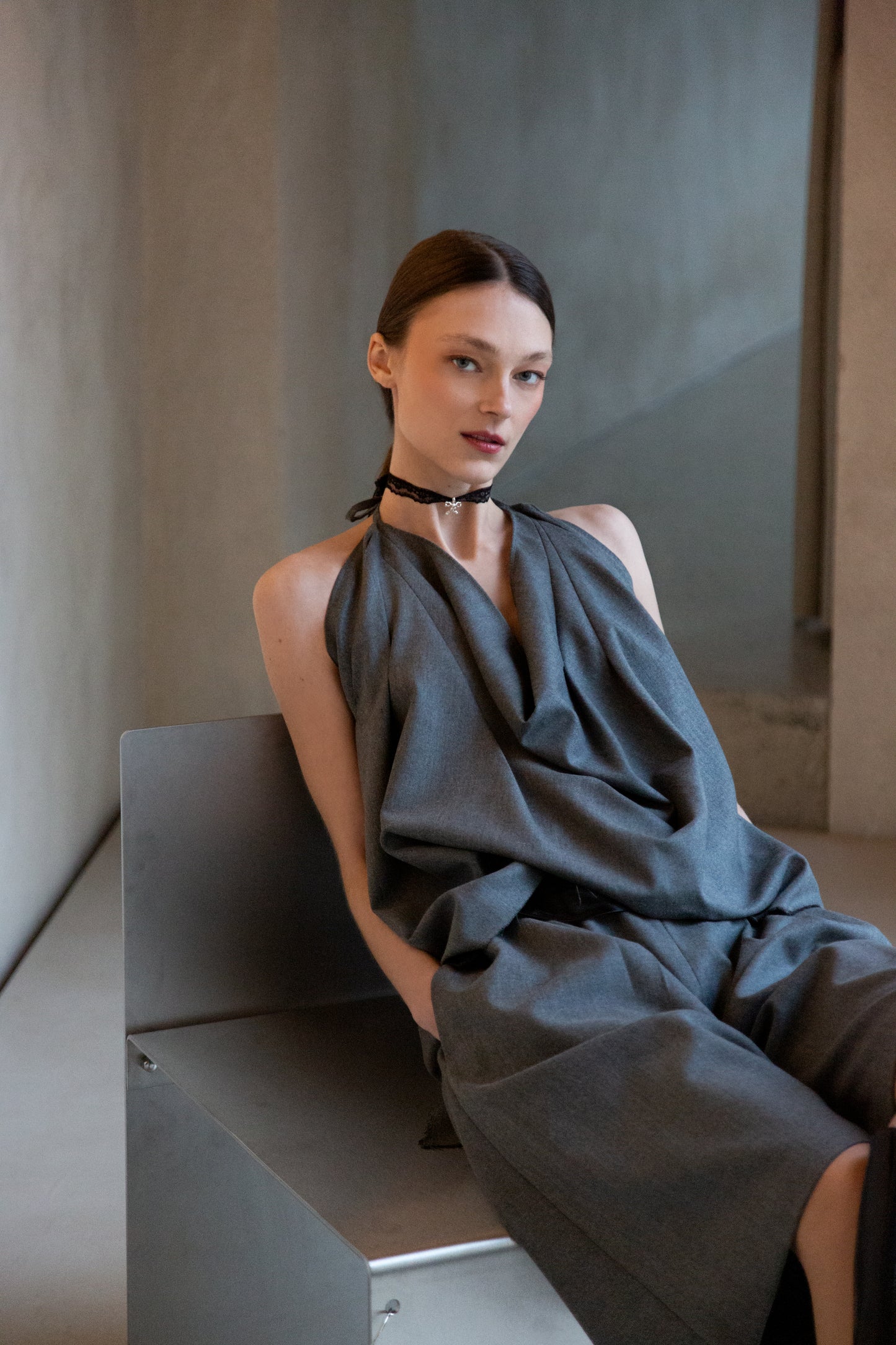 LIQUIFIED BOW Lace Necklace