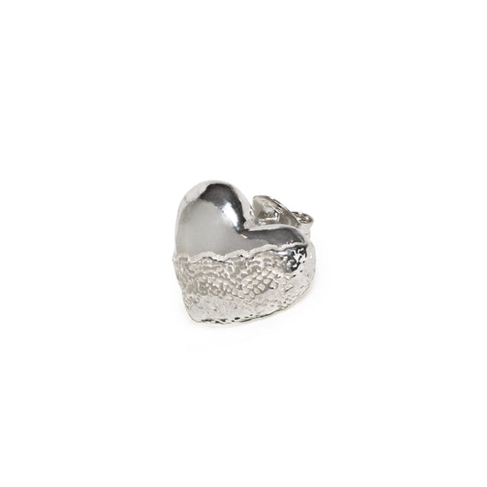 PUFFY LACE HEART Stud Earrings