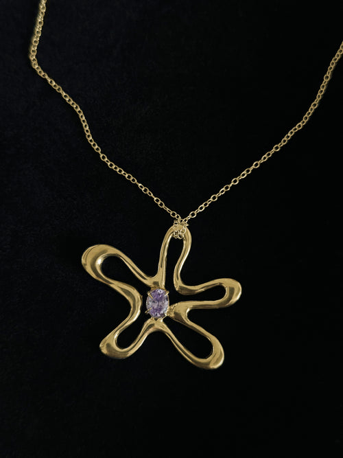 COSMIC FLOWER N°3 Necklace with gemstone