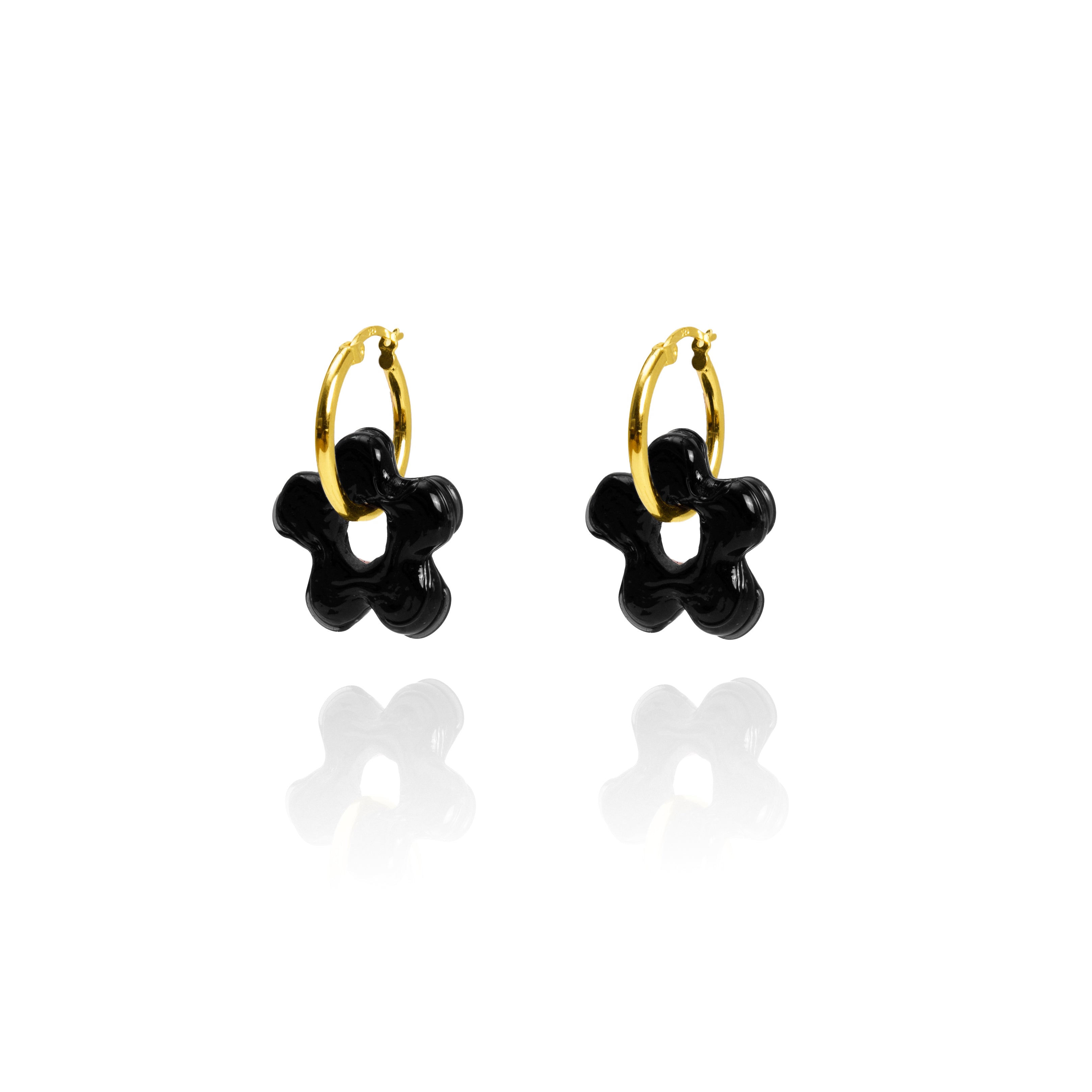 COSMIC Glass FLOWER ⌀20 Hoop Earrings