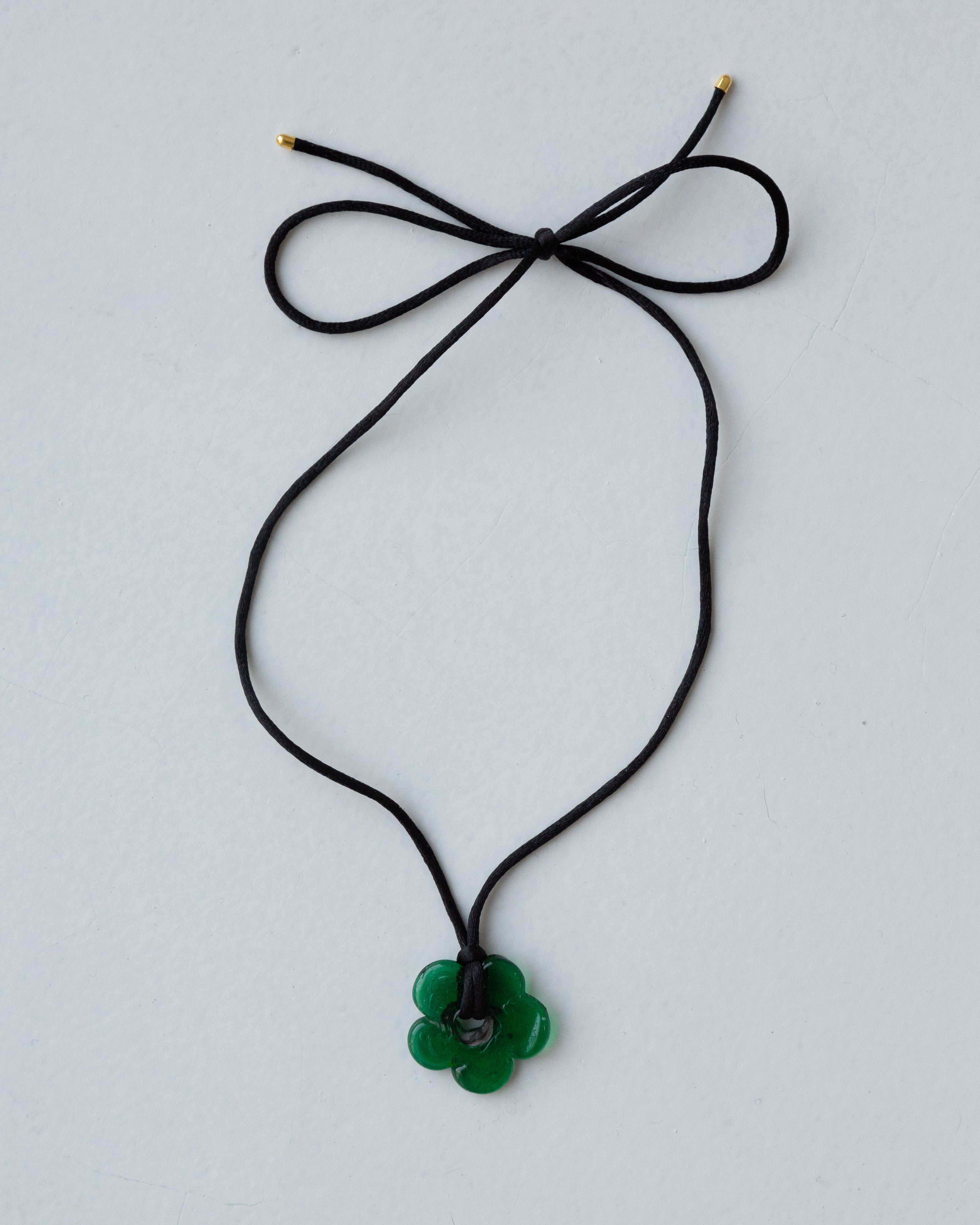 Upcycled Plastic Bottles Poppy with Green Leaf Necklaces – Jianhui London